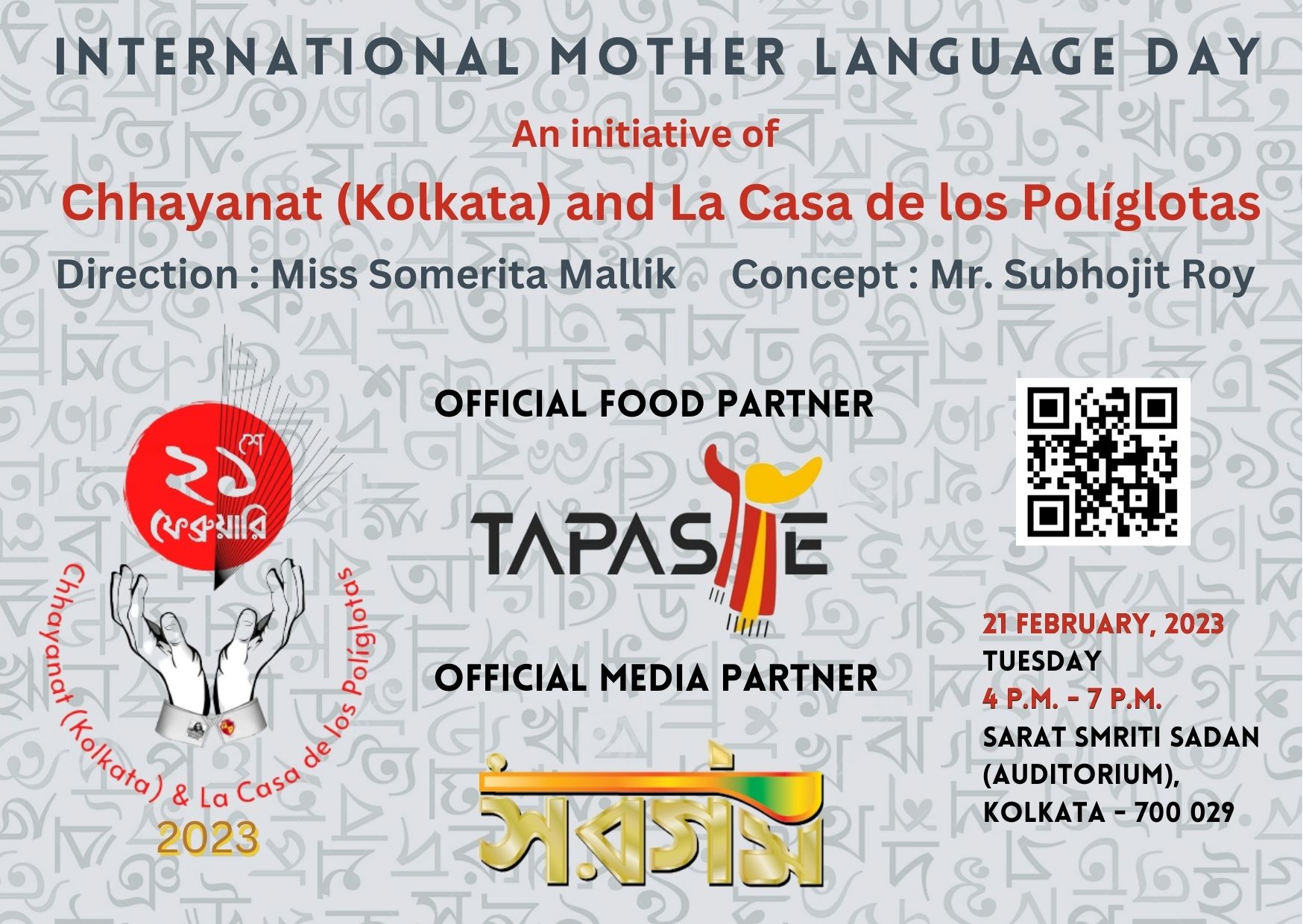 International Mother Language Day - an initiative of Chhayanat (Kolkata) and La Casa de los Políglotas